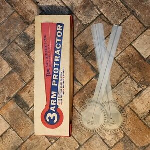 Vintage Davis Instruments Corp. 3 Arm Protractor IOB